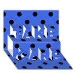 Polka Dots - Black on Royal Blue TAKE CARE 3D Greeting Card (7x5)