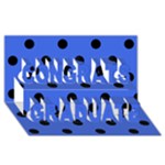 Polka Dots - Black on Royal Blue Congrats Graduate 3D Greeting Card (8x4)