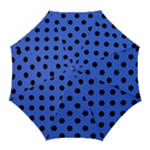 Polka Dots - Black on Royal Blue Golf Umbrella