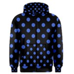 Polka Dots - Royal Blue on Black Men s Zipper Hoodie
