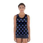 Polka Dots - Royal Blue on Black Women s Sport Tank Top