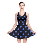 Polka Dots - Royal Blue on Black Reversible Skater Dress