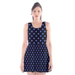 Polka Dots - Royal Blue on Black Scoop Neck Skater Dress