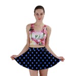 Polka Dots - Royal Blue on Black Mini Skirt