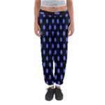 Polka Dots - Royal Blue on Black Women s Jogger Sweatpants