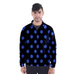 Polka Dots - Royal Blue on Black Wind Breaker (Men)