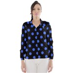 Polka Dots - Royal Blue on Black Wind Breaker (Women)