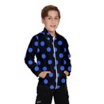 Polka Dots - Royal Blue on Black Wind Breaker (Kids)