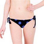 Polka Dots - Royal Blue on Black Bikini Bottom