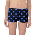 Polka Dots - Royal Blue on Black Boyleg Bikini Bottoms