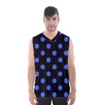 Polka Dots - Royal Blue on Black Men s Basketball Tank Top