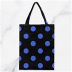 Polka Dots - Royal Blue on Black Classic Tote Bag