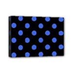 Polka Dots - Royal Blue on Black Mini Canvas 7  x 5  (Stretched)