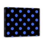 Polka Dots - Royal Blue on Black Canvas 10  x 8  (Stretched)