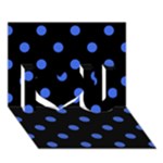 Polka Dots - Royal Blue on Black I Love You 3D Greeting Card (7x5)