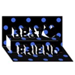 Polka Dots - Royal Blue on Black Best Friends 3D Greeting Card (8x4)