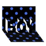 Polka Dots - Royal Blue on Black BOY 3D Greeting Card (7x5)