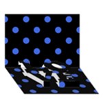 Polka Dots - Royal Blue on Black LOVE Bottom 3D Greeting Card (7x5)