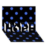 Polka Dots - Royal Blue on Black HOPE 3D Greeting Card (7x5)