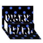 Polka Dots - Royal Blue on Black WORK HARD 3D Greeting Card (7x5)