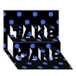Polka Dots - Royal Blue on Black TAKE CARE 3D Greeting Card (7x5)