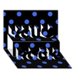 Polka Dots - Royal Blue on Black You Rock 3D Greeting Card (7x5)