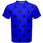 Polka Dots - Black on Blue Men s Cotton Tee