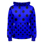 Polka Dots - Black on Blue Women s Pullover Hoodie