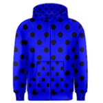 Polka Dots - Black on Blue Men s Zipper Hoodie