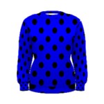 Polka Dots - Black on Blue Women s Sweatshirt