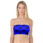 Polka Dots - Black on Blue Bandeau Top