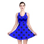 Polka Dots - Black on Blue Reversible Skater Dress
