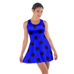 Polka Dots - Black on Blue Cotton Racerback Dress