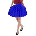 Polka Dots - Black on Blue A-Line Pocket Skirt