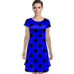 Polka Dots - Black on Blue Cap Sleeve Nightdress