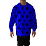 Polka Dots - Black on Blue Hooded Wind Breaker (Kids)
