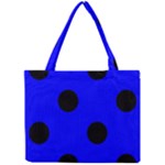 Polka Dots - Black on Blue Mini Tote Bag