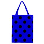 Polka Dots - Black on Blue Classic Tote Bag