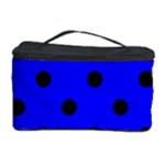 Polka Dots - Black on Blue Cosmetic Storage Case