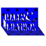 Polka Dots - Black on Blue Happy Birthday 3D Greeting Card (8x4)