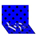 Polka Dots - Black on Blue LOVE Bottom 3D Greeting Card (7x5)