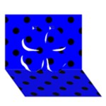 Polka Dots - Black on Blue Clover 3D Greeting Card (7x5)
