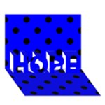 Polka Dots - Black on Blue HOPE 3D Greeting Card (7x5)