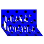Polka Dots - Black on Blue Best Wish 3D Greeting Card (8x4)
