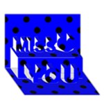 Polka Dots - Black on Blue Miss You 3D Greeting Card (7x5)