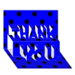 Polka Dots - Black on Blue THANK YOU 3D Greeting Card (7x5)