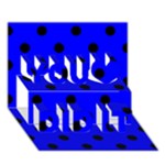 Polka Dots - Black on Blue You Did It 3D Greeting Card (7x5)