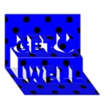 Polka Dots - Black on Blue Get Well 3D Greeting Card (7x5)