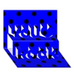 Polka Dots - Black on Blue You Rock 3D Greeting Card (7x5)