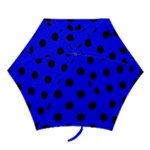 Polka Dots - Black on Blue Mini Umbrella